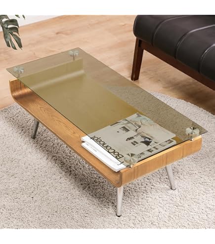 Amazon.co.jp: センターテーブル ガラス 黒 幅120cm ガラス