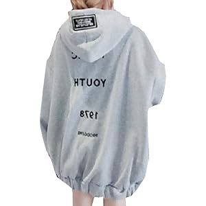 [ Big laugh (ビッグラフ) ] トップス パーカー アウター ビックシルエット フード 無地 長袖 ロゴ 大…