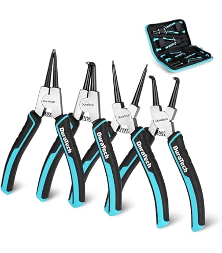 DURATECH 3-Piece Plier Set - 8" Needle Nose, 8" Slip Joint, 7" Diagonal Cutters For General Use