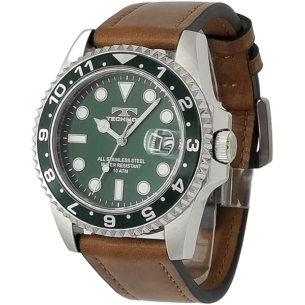 Amazon.co.jp: TECHNOS テクノス メンズ腕時計 ダイバーウォッチ 革