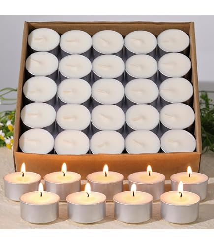 Amazon.co.jp: VOLENS 100個入りティーライトキャンドル 無香料 約4