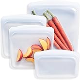 Stasher Platinum Silicone Food Grade Reusable Storage Bag, Clear (Bundle 4-Pack Small) | Reduce Single-Use Plastic | Cook, St