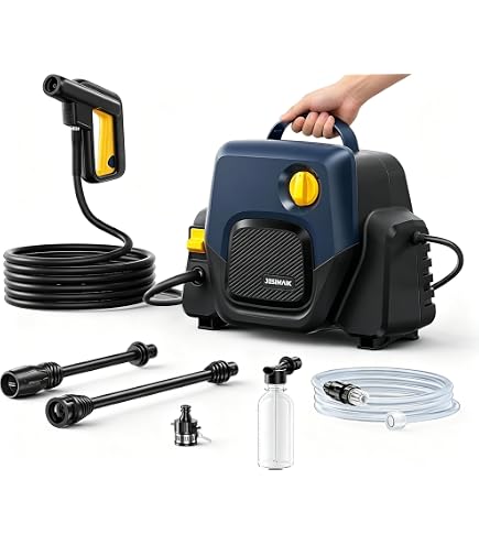 Amazon | Yoeyang 高圧洗浄機 13L折りたたみバケツ付き 6-in-1 多機能