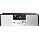 CDプレーヤー 40W コンパクトコンポーネントシステム CDステレオミニコンポ FMラジオ Bluetooth対応スピーカー USB/AUX入力 ヘッドフォンジャック 日本語リモコン ウッドキャビネット ウォールナット