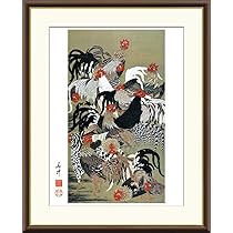 本物大津絵、鶏 本物大津絵、鶏 本物大津絵、鶏 （鶏」4号S 2024 綿布、岩絵具 #