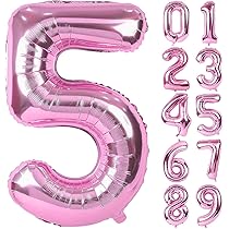 ナンバーバルーン【5】 Amazon | 40インチ 数字バルーン シルバー 誕生日風船 数字5