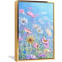絵画 。壁掛け絵☆【きれいな白いスカートの女性が色とりどりの花を家に飾っている】 Amazon.co.jp: 絵画 インテリア 花の絵 「咲きつづく日々」 玄関