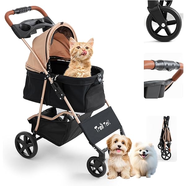 JoPet ペットベビーカー 折りたたみカート 着脱式バスケット (グレー) JoPet ペットベビーカー 折りたたみカート 着脱式バスケット