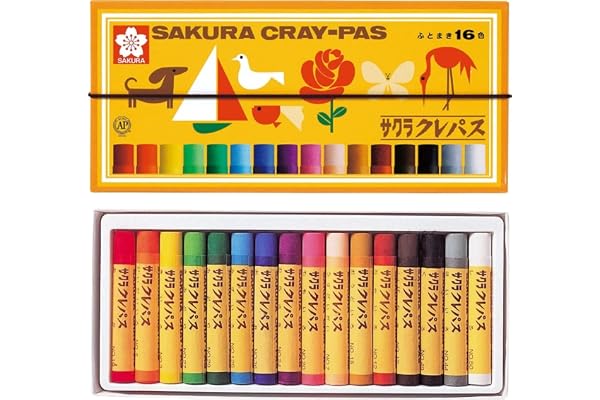 サクラクレパス クレパス 16色 ゴムバンド付き LP16R