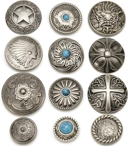 シルバーコンチョボタン オルテガゴローズー hand made Navajo