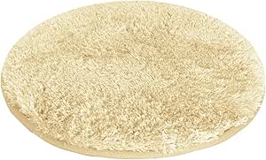 ottostyle.jp 低反発クッション ラウンドクッション 極細 マイクロファイバー 滑り止め付き 座面クッション チェアパッド (マイクロファイバー/シルクベージュ, 35㎝)