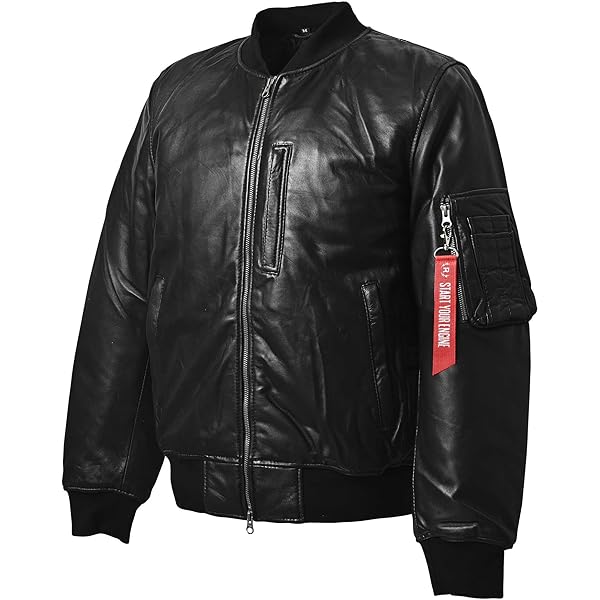 Amazon | [Liugoo Leathers] 本革 MA-1フライトジャケット フライト