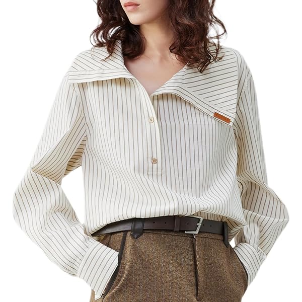 Amazon.co.jp: [ELLE] ブラウス レディース 2WAYネック ドレープ 半袖 