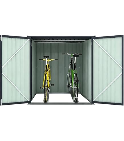 Amazon | 物置 屋外 戸外収納庫 スチール 幅236*奥行き303*高190