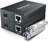 10Gtek 2個セット ギガビット 光メディアコンバーター シングルモード デュアルLCファイバー 1.25Gb/s SFPモジュール to 10/100/1000Base-Tx 1000Base-LX SFP 付き （1310nm 20km）