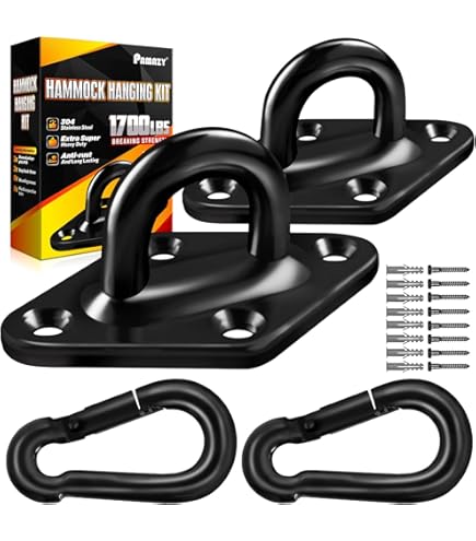 Alise Black Ceiling Hook Pad Eye Plate Top Hooks Hanging Marine Hardware For Yoga Hammock Swing Suspension Boat Sandbag Plant Basketstainless Steel Wallceiling Mount4pcs Dd008b4p