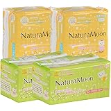 ナチュラムーン(NaturaMoon) 生理用ナプキン 昼用×4パックセット（ 普通の日用 羽なし2パック、多い日の昼用羽つき2パック）
