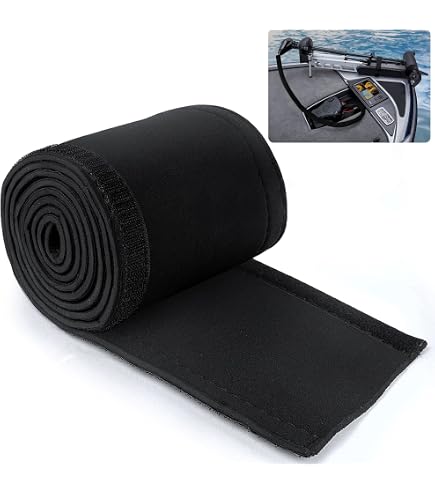 HSOKEW Outboard Motor Cable Sleeve With 100 Cable Ties - 47 Inch Zippered Neoprene Wire Organizer - View #9
