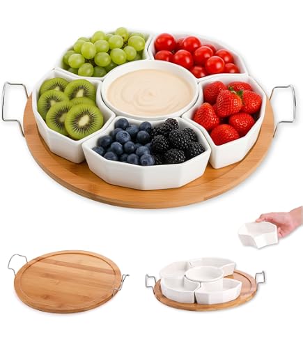 Lazy Susan サービングセット Amazon | Elama Signature Lazy Susan Appetizer and Condiment Server