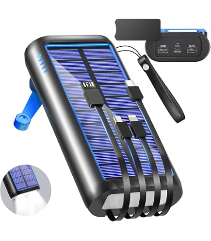 Amazon | ソーラーモバイルバッテリー 大容量 40800mAh 【22.5W/PD18W