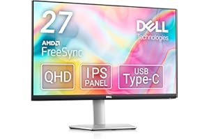 Dell S2722DC 27インチ モニター (3年間無輝点交換保証/QHD/IPS非光沢/USB Type-C・ HDMIx2/sRGB 99%/縦横回転・高さ調整/4ms/75Hz/AMD FreeSync/スピーカー付)