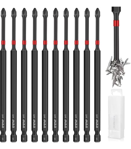 2 Stück Doppelseitige PH2 Kreuzschlitz-Bits, 250 Mm Lang, Magnetisch, Für 6,35 Mm Aufnahme