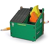 Fred DESK DUMPSTER 鉛筆ホルダー 炎のメモカード付き - デスク&オフィス用品用の3つのコンパートメント - 面白いデスク オフィス キュービクルアクセサリー - 同僚への素晴らしい贈り物 - ホワイトエレファントギフト