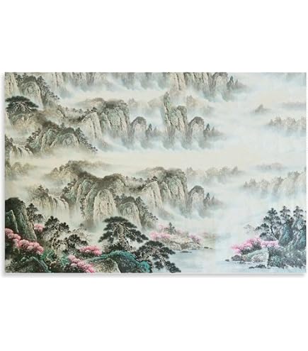Amazon.co.jp: 堀江晴翠『水墨山水』日本画 : ホーム＆キッチン