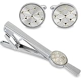 BodyJ4You カフスボタン3点セット ネクタイピン バーボタンシャツ モダンクラシックデザイン ビジネスギフトセット