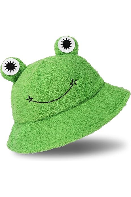 Whaline Plush Frog Hat Cute Green 