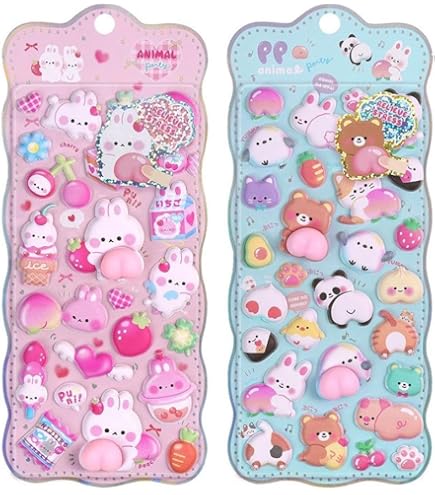Amazon | おしり ぷに-ぷに シール かわいい 3D立体 シール ふわふわ