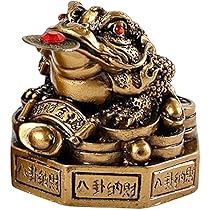 Amazon.co.jp: Folpus 中国の風水お金のカエルの像 3 本足の