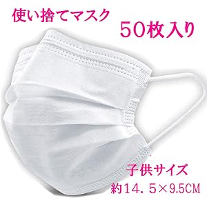 使い捨てマスク 100枚(50枚入り×2セット)小さめサイズ 子供サイズ 3枚構造 簡易包装 FN03×2