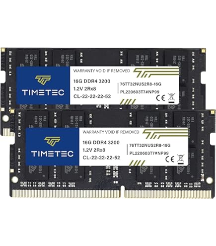 【ノート用】DDR4-3200  32GB Amazon.co.jp: Timetec 32GB KIT(2x16GB) ノートPC用メモリ DDR4