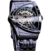 Amazon | FORSINING 三角形スケルトン メンズ ゴールド ブラック