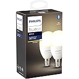 Philips Hue White 2 Pack (Warm Color) Bluetooth + Zigbee E17 LED Bulb Smart Light Dimmer Torchiere Lighting Smart Home IOT Al