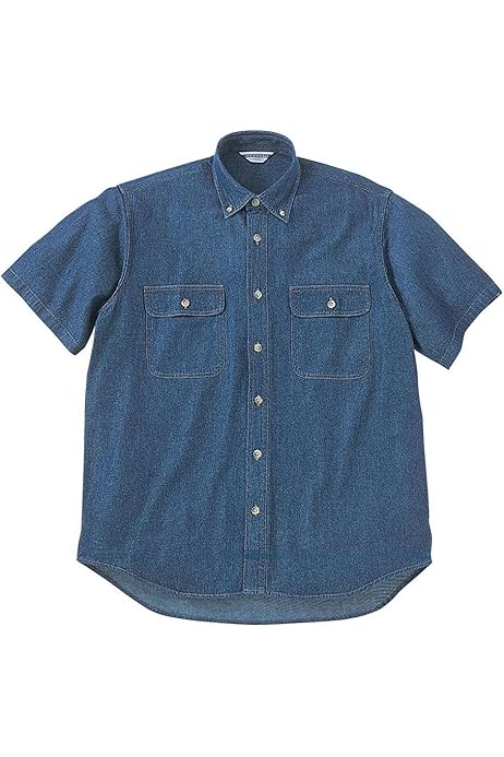 Amazon.co.jp: 半袖デニムシャツ 10．ブルー M : ファッション