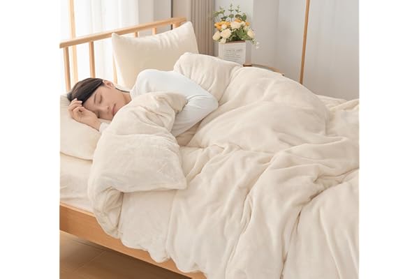 fuwawa 掛け布団カバー シングル 冬 羽毛布団カバー 毛布カバー フランネル 暖かい 厚手『プラス5℃蓄熱保温』 毛布にもなる掛け布団カバー シングル スナップボタン8箇所&ダブルファスナー 【CICA保湿加工・防ダニ99.9%・エッコテックス認定】静電気防止 抗菌防臭 洗える 速乾 全開ファスナー おしゃれ 防寒対策 (シングル・150×210cm アイボリー)