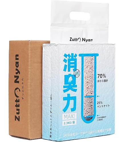 Amazon | Zutto Nyan 5in1固まる猫砂 2.3kg×1袋 消臭力MAX システム
