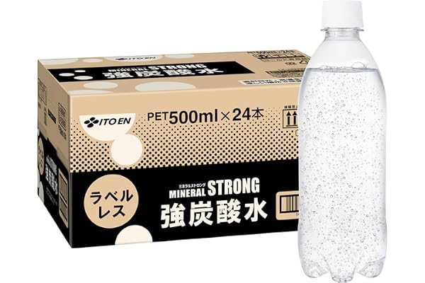 【Amazon.co.jp限定】 ミネラルストロング 伊藤園 ラベルレス 強炭酸水 500ml×24本