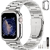 コンパチブル アップルウォッチ バンド 44mm 42mm 45mm ステンレス製 男女兼用 コンパチブル apple watch バンド メンズ 保護ケース付き ビジネス スポーツ用 交換ベルト通気防汗防水調整器具付き長さ調節可能 iWatch S