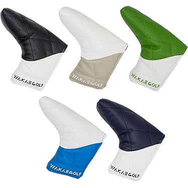 ピンタイプ  パターカバー　&amp;フェアウェイウッド用2個セットスタッズホワイト Amazon.co.jp: スタッズ付き ピンタイプマグネット式 パター