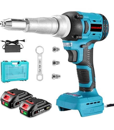 Amazon | ONEVAN 充電式電動リベットガン 2.4～5.0mm 18Vマキタ