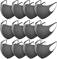 マスク Hombasis 12枚入 ポリウレタン製マスク ファッションスタイル 立体構造 風邪 乾燥対策 PM2.5 花粉対策 大人マスクメンズ レディース (ダークグレー)