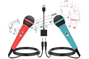 ＥＮＫＥ Switch用 カラオケマイク [2025アップグレード版・2本セット] スイッチ用 有線マイク 2.0USB 高集音力 2人同時に歌える 3mの強靭なケーブル 軽量 簡単接続 PS5/PS4/PC/XBOX ONE/Switch2/ニンテ