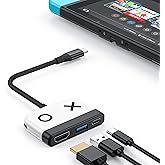 Switch Dock for Nintendo Switch/OLED Switch,Portable TV Dock with 4K HDMI USB 3.0 Port and USB C Charging,Travel Dock for Nin