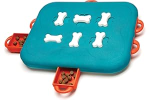 Outward Hound Nina Ottosson Advanced Dog Casino Interactive Treat Puzzle Dog Toy, Turquoise