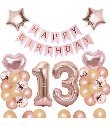 Amazon | 13歳 誕生日 バルーン 風船 飾り付け セット 数字バルーン 13