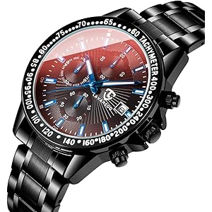 腕時計 メンズ クロノグラフ おしゃれ ビジネス 防水 多機能 日付表示 ステンレス クォーツ アナログ腕時計 ブラックウォッチ