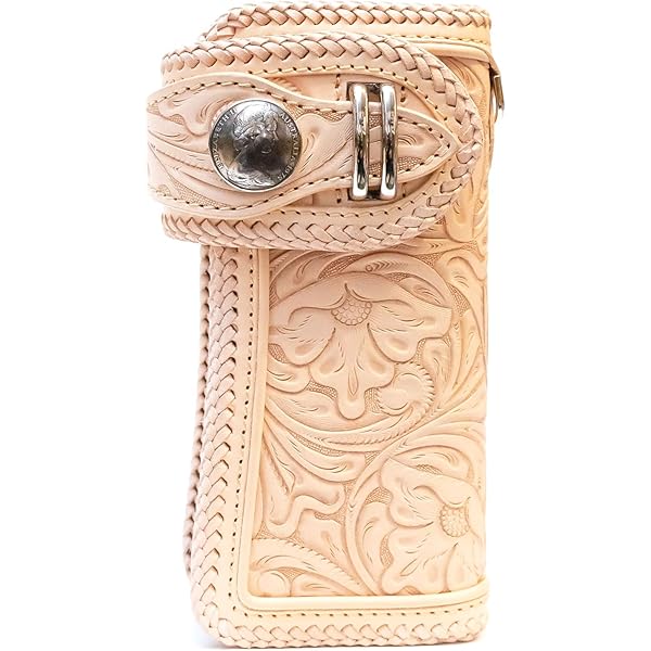 Amazon | [Mama kin'] バイカーズウォレット/カービング/ライダース